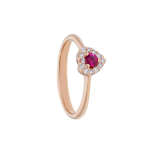 Anello Gioielleria Dossena  Donna in Oro Rubini+Diamanti 0.14 Ct 248848 - 248848